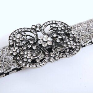 NWOT Silver Metal Scales Belt with Rhinestone Buckle